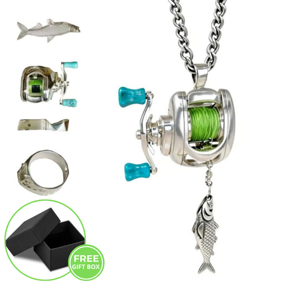 Mini Fishing Reel Jewelry Set